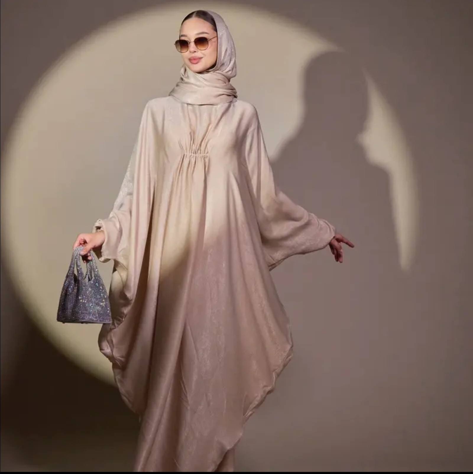 Kaftan Satin With Shawl