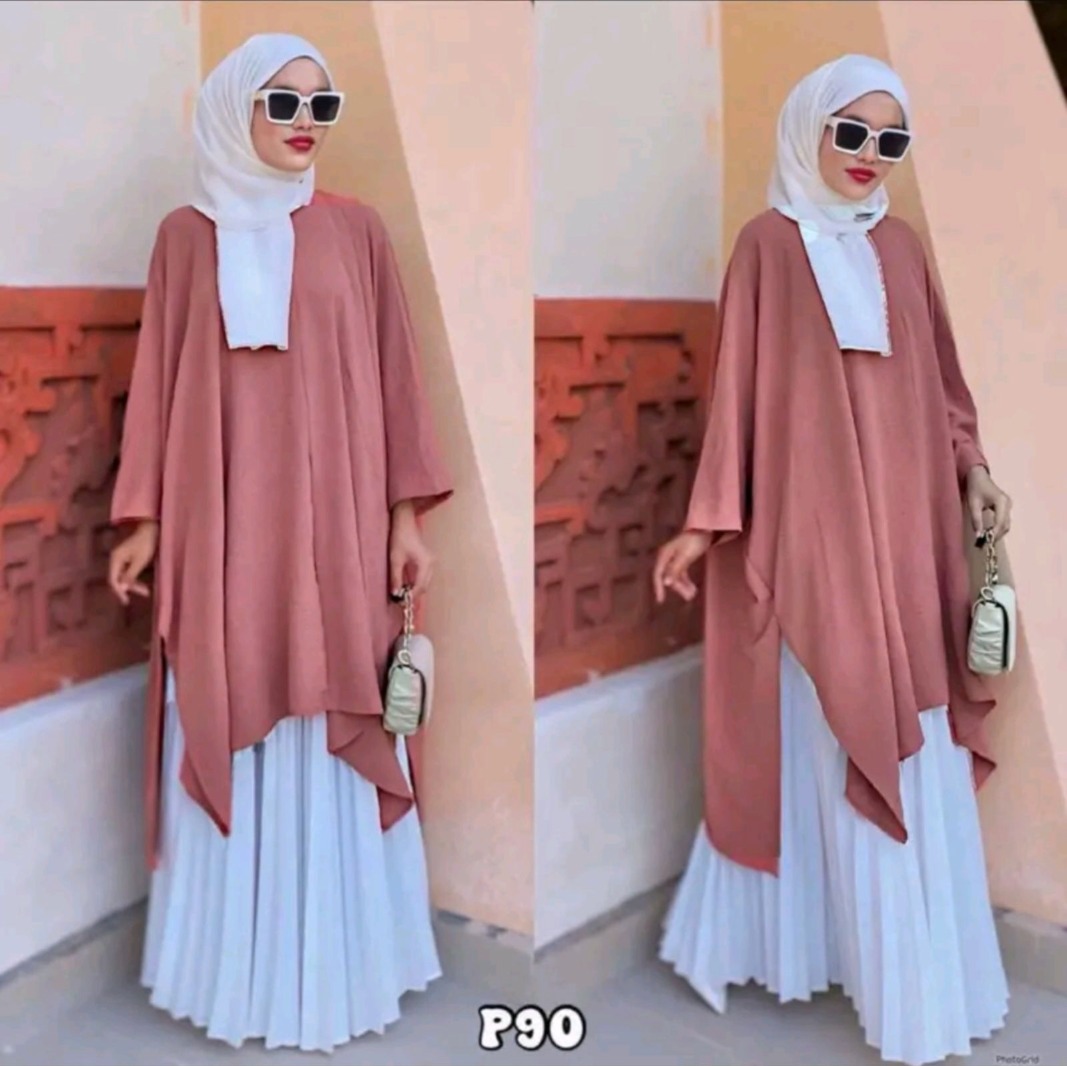 Baggy blouse and skirt (one-set)