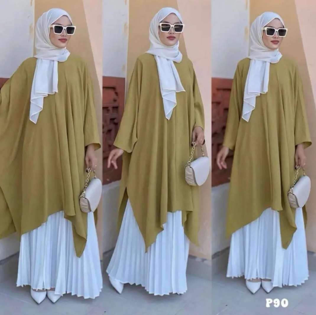 Baggy blouse and skirt (one-set)